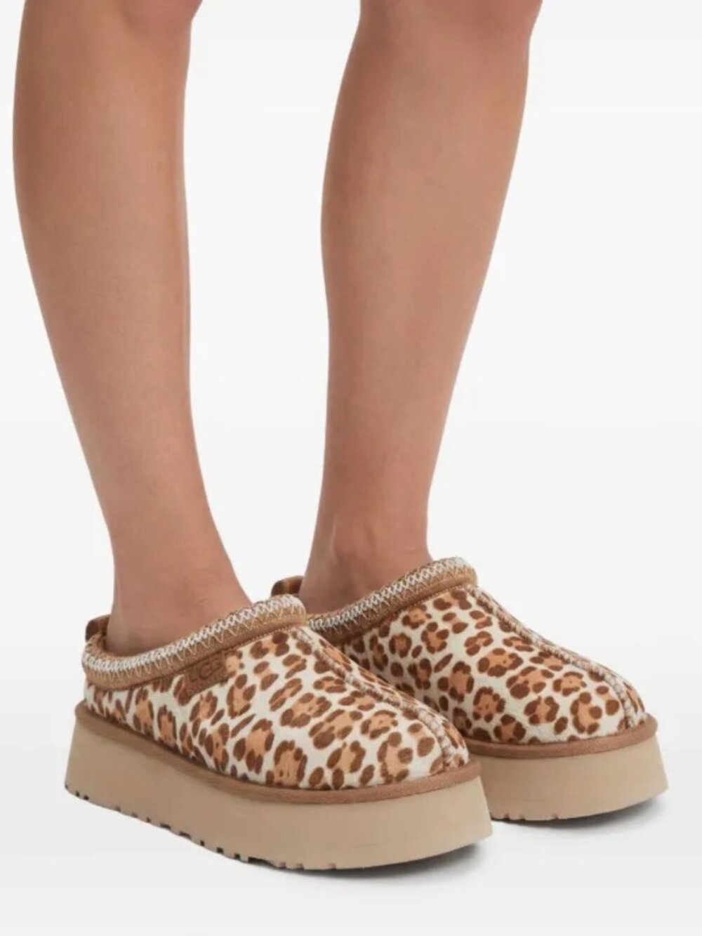 UGG Tazz Plains Platform Leopard Mule 10